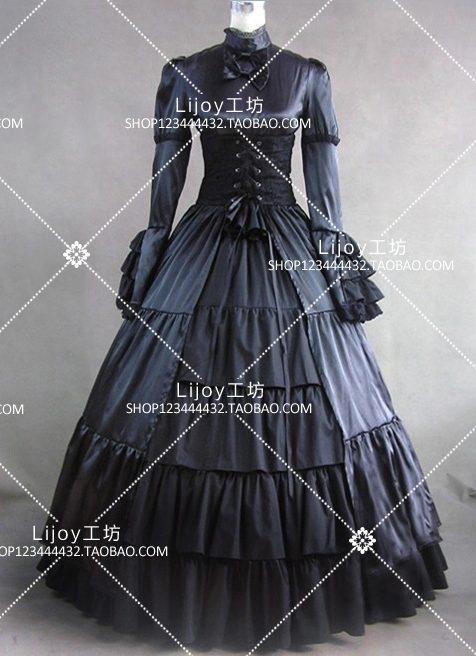 lolita歐美風公主宮廷式禮服 cos宴會舞臺洋裝連衣裙定制 送腰封
