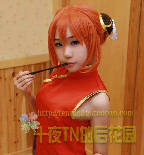 Двойные булочки с десятью ночью можно разобрать Gintama Shenle Cos Wig Wig для взрослых версии