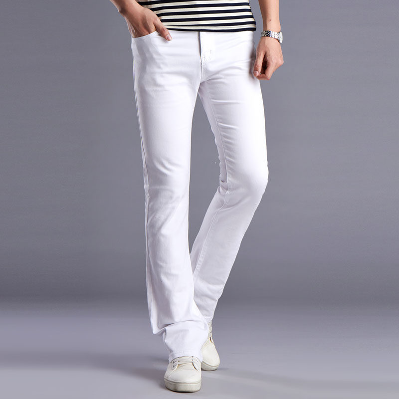 Spring and summer men's wear new pattern white leisure time Bell-bottoms Korean Edition Elastic force Self cultivation horn Casual pants malein the Men's clothing, Casual pants  category - from Buy2taobao.com to provide professional Taobao agent buy service