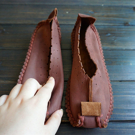 Drunk Red.Original manual Leather shoes Pure cowhide Sewing Flat heel Casual shoes classical Subtle temperamentin the Women's Shoes, Low shoes  category - from Buy2taobao.com to provide professional Taobao agent buy service