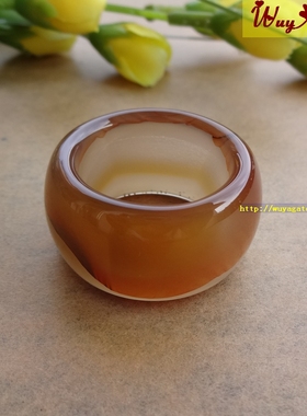 无烧天然复古玛瑙戒指扳指男原矿