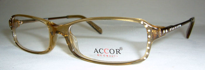 进口ACCOR正品镶水钻眼镜架板材框金属脚女士镜方形小框茶潮款轻