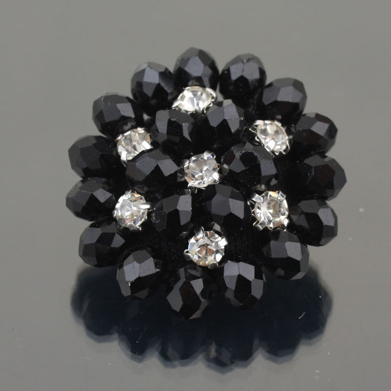 扣子高档花朵水晶钻大衣外套装饰