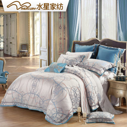 水星家纺 欧式色织大提花四件套芭莎风情 床上用品