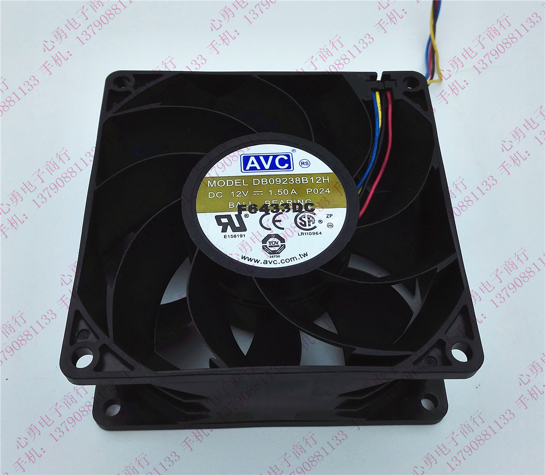 AVC大风量散热风扇 DB09238B12H 12V 1.50A 9.2cm 9038 9238 4线