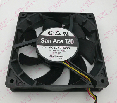 原装日本Sanyo/三洋机箱散热风扇 48V 0.1A 9G1248H403 12025滚珠