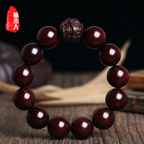 藏木人 高密老料天然细满金星小叶紫檀手串 佛珠手链 108颗 天猫优惠券折后￥780包邮（￥880-100）