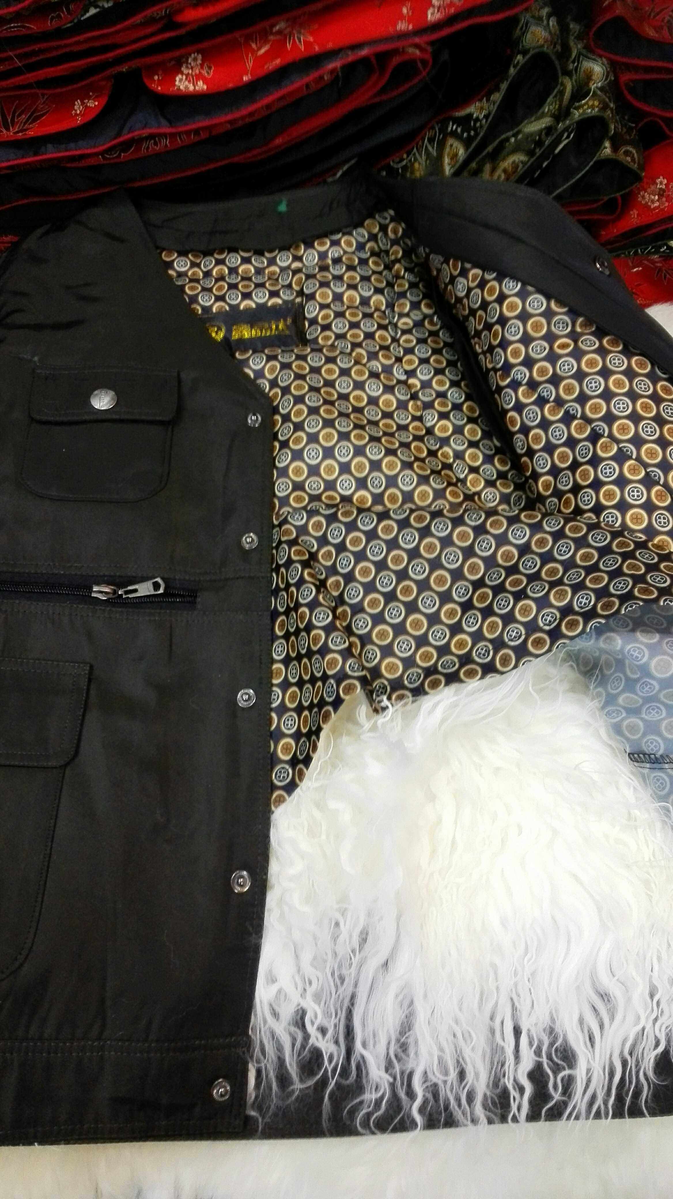 新疆特产羊羔毛马甲/百分百真皮毛一体羊毛男士背心可以拆洗