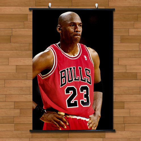 23号飞人乔丹印象海报挂轴画有框画nba纪念版酒吧卧室装饰画壁画