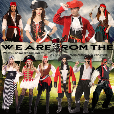 爱新奇cosplay万圣节服装 成人海盗服装 加勒比海盗 杰克海盗船长