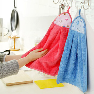加厚韩国超强吸水成人儿童擦手巾 厨房挂式珊瑚绒擦手布抹手毛巾