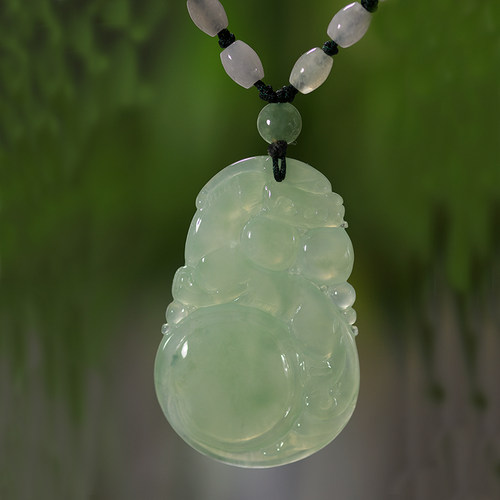 翡翠貔貅挂件冰种玉厚大男款玉坠