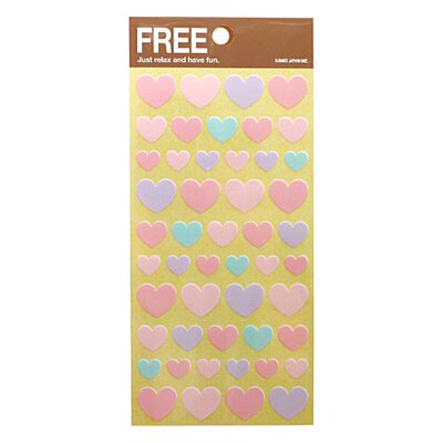 日本|Kamio Japan贴纸|FREE系列|粉彩爱心46065