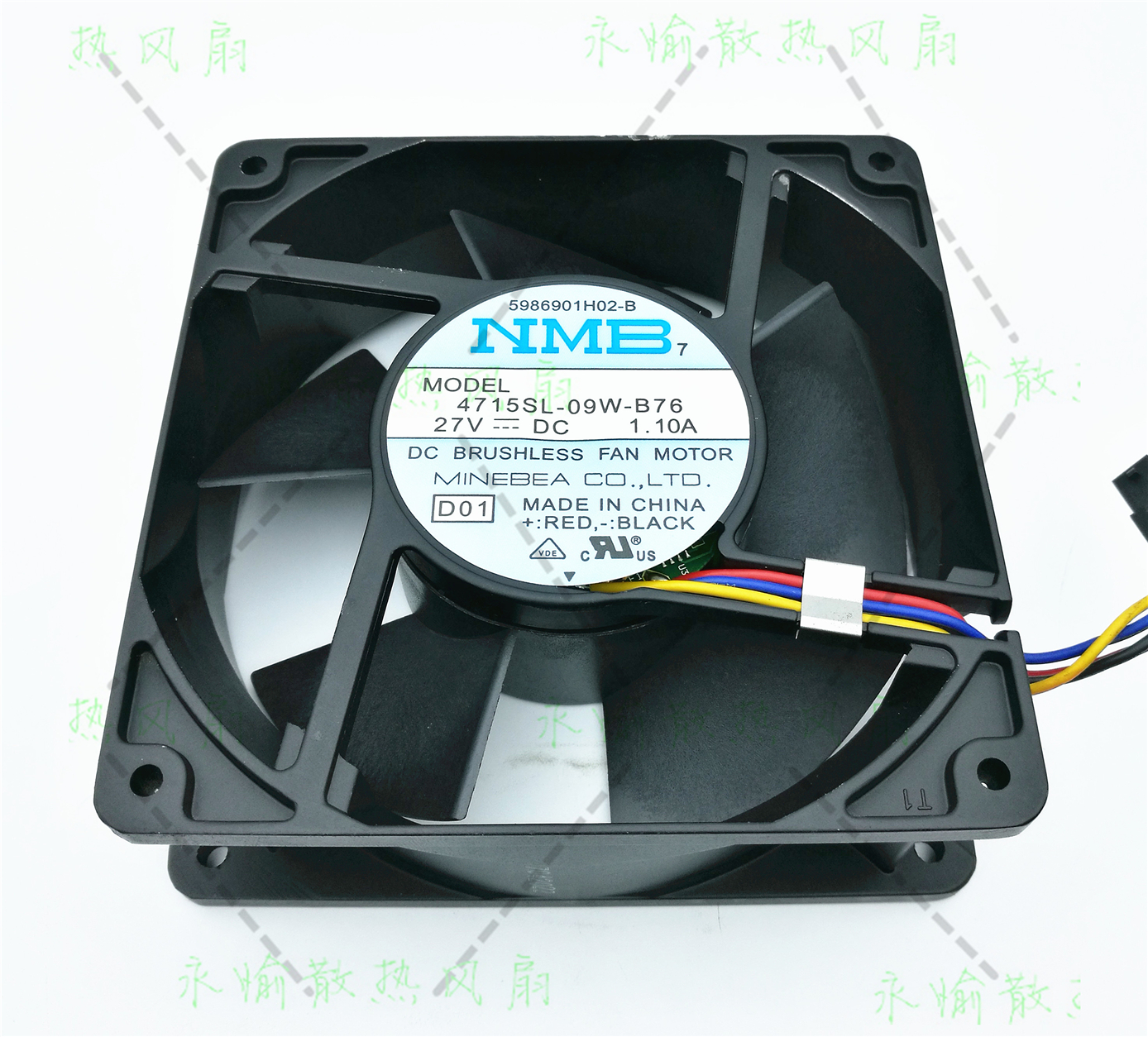 原装 NMB 4715SL-09W-B76 12038 27V 1.10A 4线 服务器 散热风扇