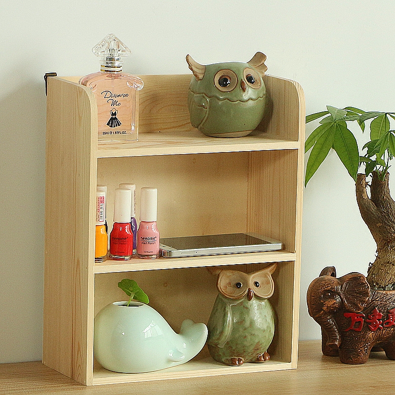 桌面置物架实木多层收纳小架子