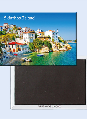 卡通定制 希腊旅游 斯基亚索斯岛纪念品冰箱贴磁贴 20829个性创意