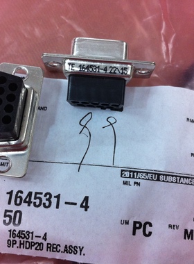 164531-4 泰科/安普 TE/AMP 原装正品连接器 接插件 现货期货