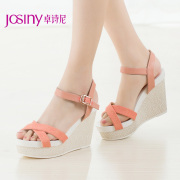 Josiny/Zhuo Shini 2015 designer shoes with Xia Chaogao waterproof strap wedge Sandals 152239000