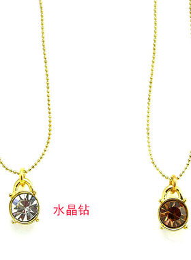 镀金饰品时尚风百搭水晶短款铜链