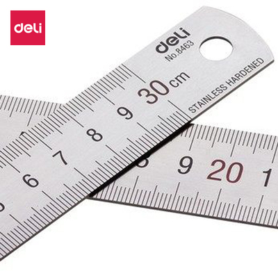 得力不锈钢钢直尺尺子办公用8463