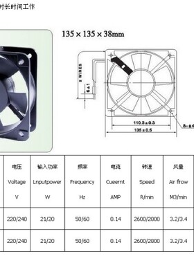13.5cm厘米13538  5656S 闽泉24V电机 MQ13538HBL2 220v防水