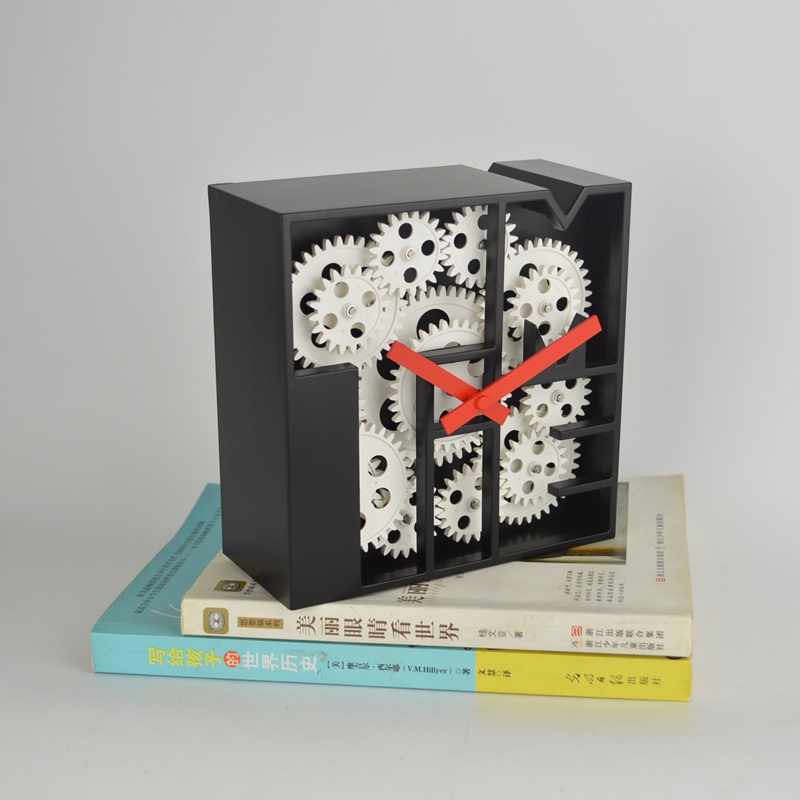 博派齿轮创意静音书房卧室座钟