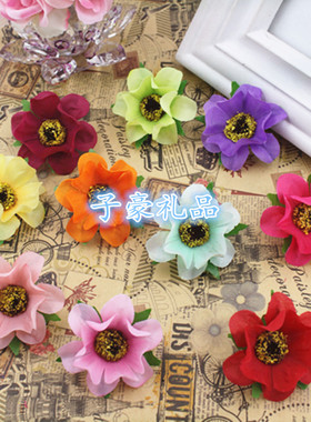 DIY婚庆绢花 撒花装饰花朵 仿真花鞋服配饰花朵 带叶樱花梅花