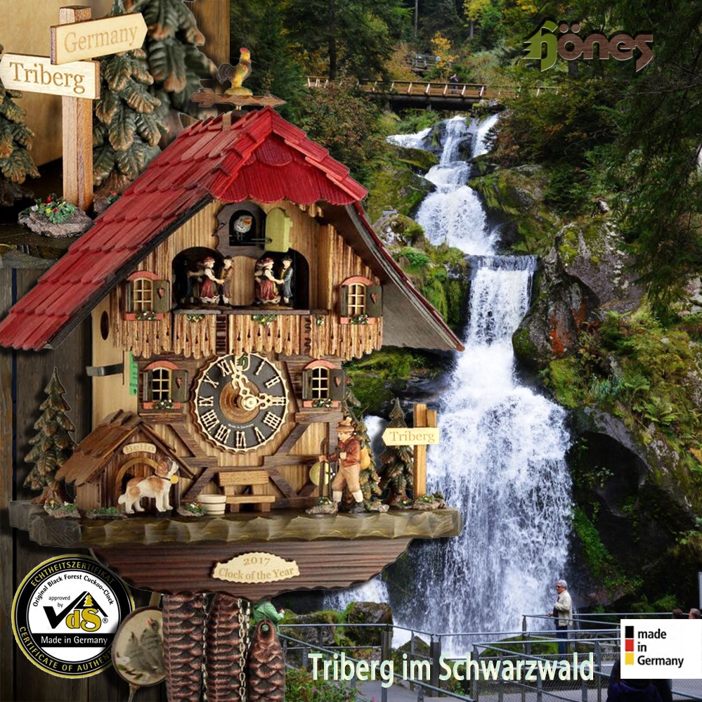 德国黑森林咕咕钟特里贝尔hones 2017-1年度款机械布谷鸟报时挂钟