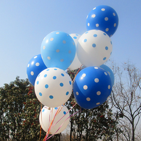 生日气球 派对 气球用品装饰12寸出口气球/满印圆点庆典喜庆彩色