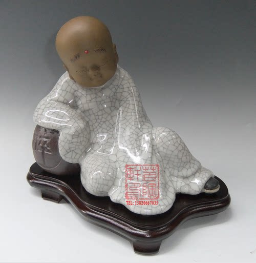 陶瓷工艺品 石湾公仔 一休 小和尚 醉 佛