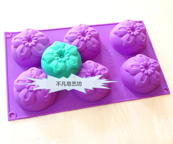 硅胶蛋糕模具 五片花模 六连花模 DIY手工皂模单孔规格:7*3CM