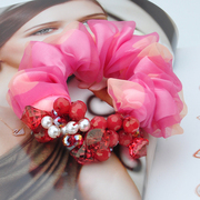 Ya na Korea cloth tied flower hair accessories hair female hair hair rope band Korean silk yarn