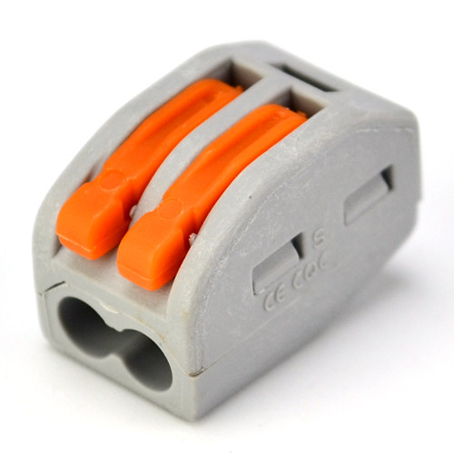 2孔建筑电线连接器2.5硬软导线多用接线端子快速连接器222-412