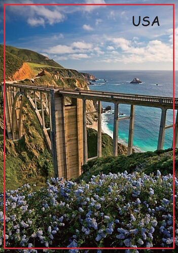 旅游纪念 美国1号公路地标大桥 创意美国冰箱贴 旅游贴20451 家居
