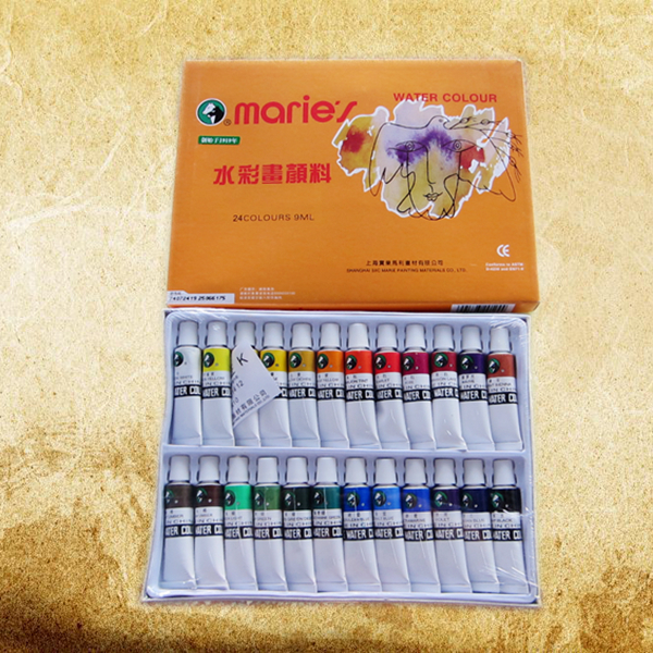 马利e1324水彩颜料24色水彩画颜料9ml