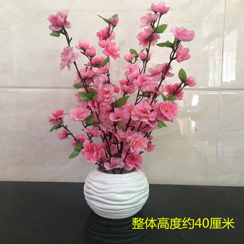 仿真桃花枝 樱花支 梅花树枝绢花干花婚庆装饰客厅落地塑料花包邮