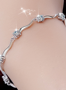 s925银女士手链12星座银饰送女友