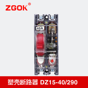 透明型 25A 32A 290 2P塑壳断路器 空气开关DZ15 短路开关 40T