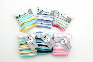 出口美国ka家五件套六件套印花毛巾布方巾手帕婴儿手绢毛圈小方巾