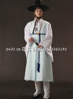 韩国进口洋缎子男士韩服/男士富人家族韩服/H-M01107-4