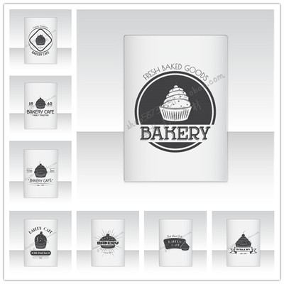 A1546矢量纸杯蛋糕面包烘焙店传单海报LOGO模板 AI设计素材
