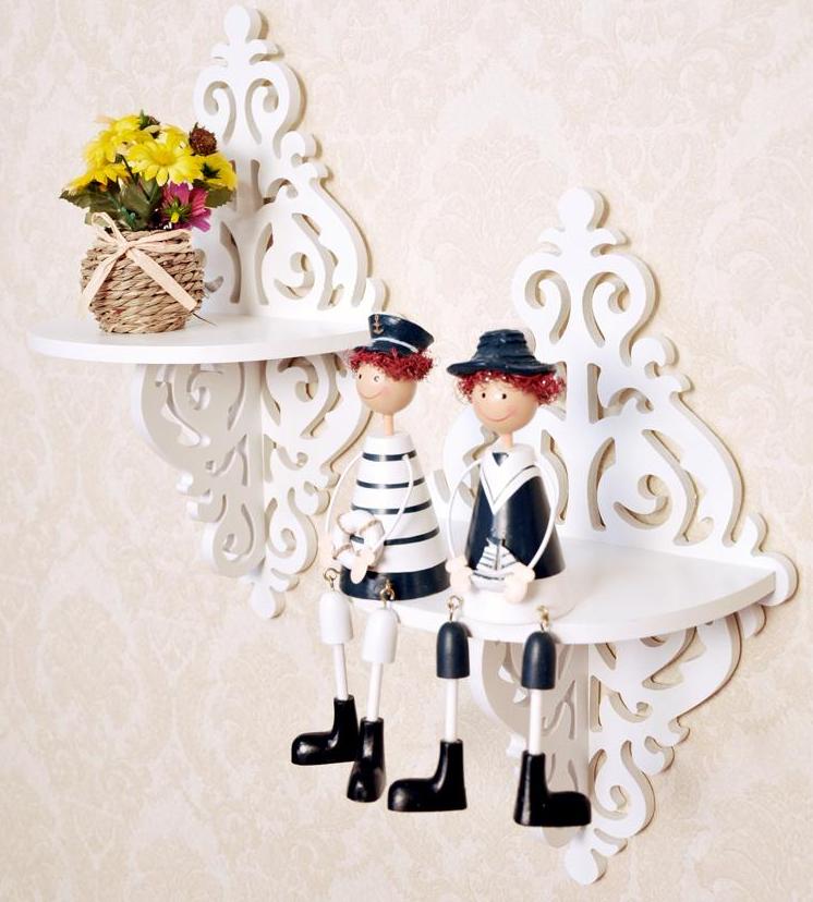 白色木塑板创意墙上简约 浴室转角架 置物架卫浴架隔板壁挂架搁板