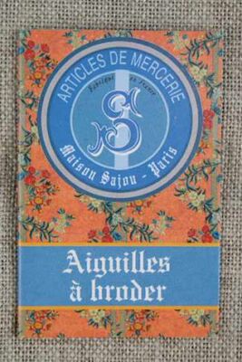 橙色封面  -  手缝针 绣花针 20根针 纸卡装 -法国 Au Chinois