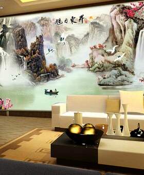 超清晰彩色十字绣重绘图纸/源文件流水生财旭日东升聚宝盆820 336