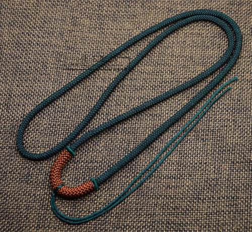 简约时尚粗款长版外套男项链绳