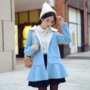 Áo khoác len nữ dài phần 2015 mùa đông phiên bản mới của Hàn Quốc của nữ hoàng cỡ lớn áo choàng bằng vải len - Áo Hàn Quốc áo khoác dạ nữ hàn quốc cao cấp