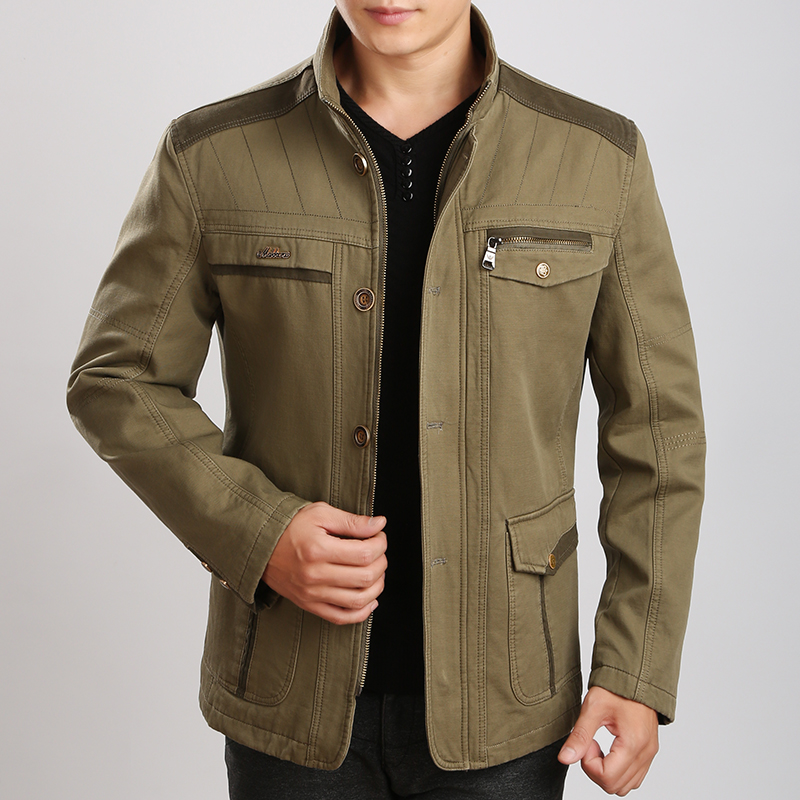 多口袋夹克衫立领春秋季宽松版型