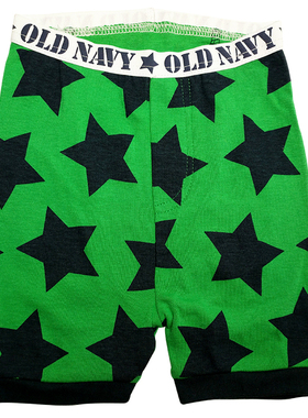 哟呼！old navy*0-3岁婴童绿色星星全棉平角内裤四角短裤6234744
