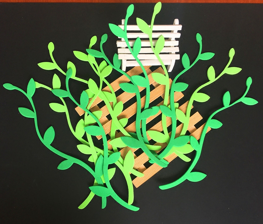 幼儿园班级教室墙报儿童房墙面布置用品装饰卡通墙贴泡沫绿叶柳树