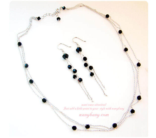 黑色水晶项链短款锁骨链女925银配饰日韩国版多层装饰品首饰套装在类目 饰品/流行首饰/时尚饰品新, 项链中 - 来自Buy2taobao.com提供专业的淘宝代购服务